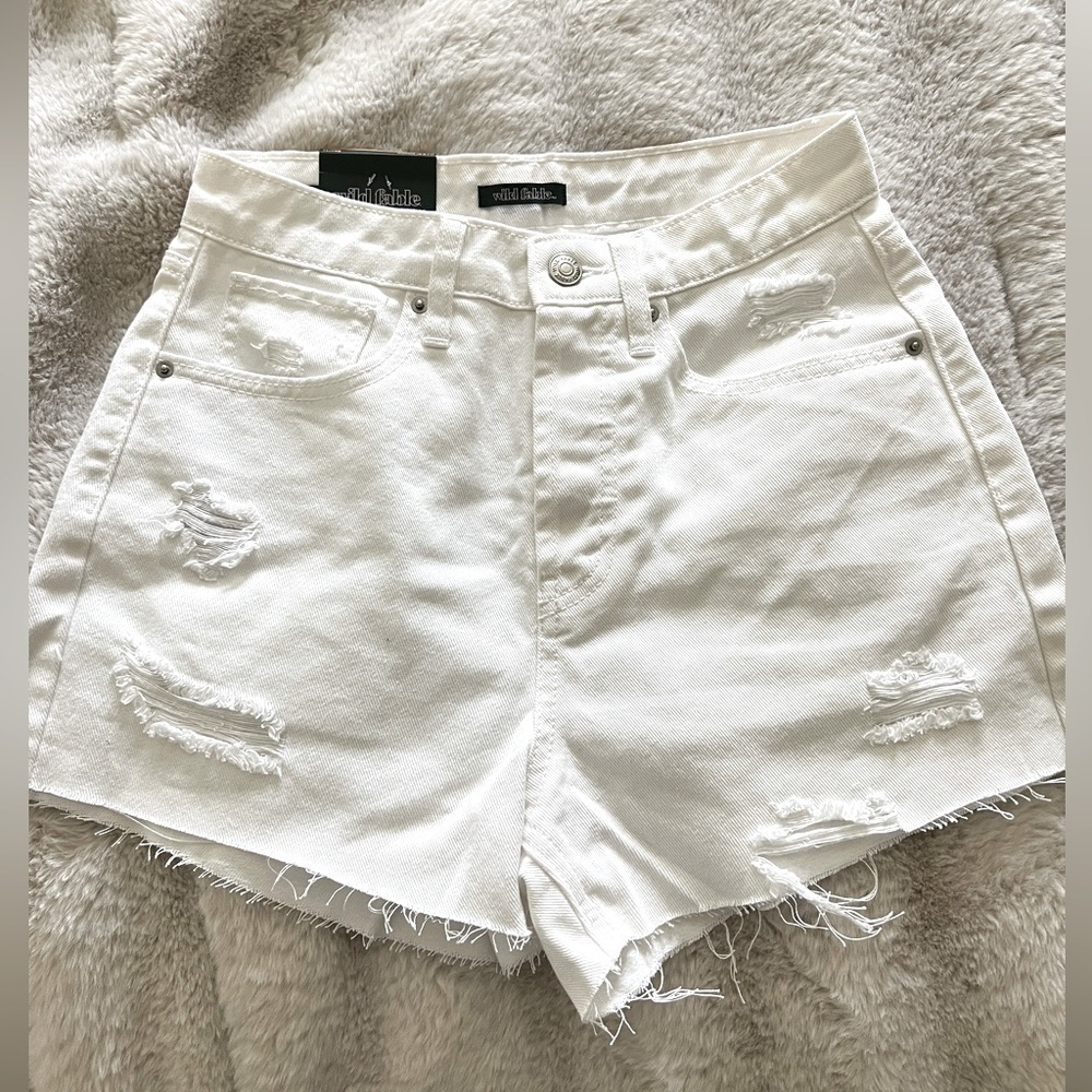 Wild fable cut off white denim shorts